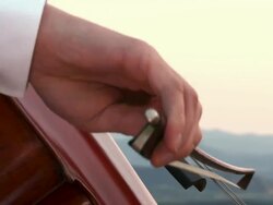 CRANE: Playing Cello Stock Footage