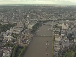 "Aerial W/S Westminster, The South Bank, City of London and River Thames" Stock Footage