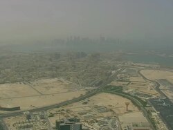 WS AERIAL View of skyscraper in city / Qatar Stock Footage