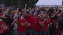 Welsh Fans Watch UEFA EURO Quarter-Final Game News Clip