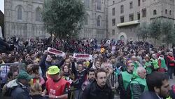 CLEAN : Barcelona: Demonstration by pro-indepence protesters News Clip
