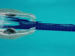 TS Underwater shot of man swimming breaststroke. Stock Footage