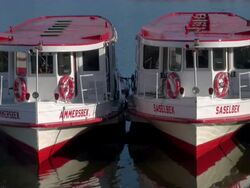 MS View of two boat / Hamburg, Hamburg, Germany Stock Footage