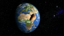 Potato orbiting the slowly rotating Earth Stock Footage