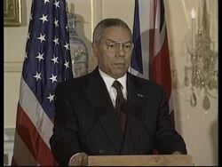 USA: COLIN POWELL MEETS BRITISH FM ROBIN COOK News Clip
