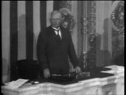 B/W 1933 Vice President Garner sitting / House of Representatives repealing prohibition Stock Footage