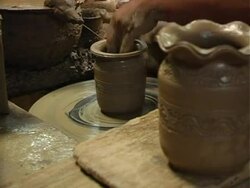 Clay pottery vase Stock Footage