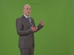 HD: Weathercaster On A Chroma Key Background Stock Footage
