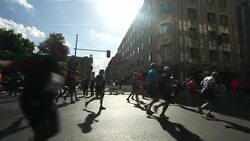 Marathon running + Audio Stock Footage