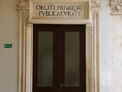 Atrium of Rector's Palace, Dubrovnik Stock Footage