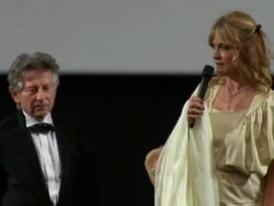 Roman Polanski presents advertisement in Cannes Stock Footage
