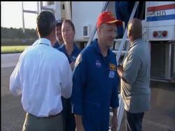 Shuttle Atlantis commander Chris Ferguson and NASA Administrator Charles Bolden spoke to reporters after the safe landing of Shuttle Atlantis for the final time. News Clip