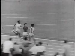 Wilma Rudolph wins 100 meter against the USSR Stock Footage