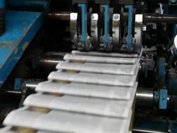 Web Offset Printing Press Folding a Daily Newspaper Stock Footage