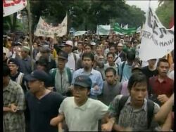 INDONESIA: PROTEST OVER PRESIDENTIAL CANDIDATE SUKARNOPUTRI News Clip