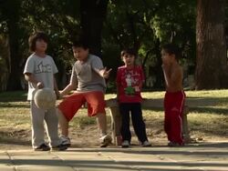 MS Shot of kids eager to take picture / Buenos Aires, Argentina Stock Footage