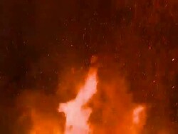 HD: Flames in the night Stock Footage