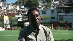 Soccer great Pele inaugurates soccer pitch with sensors under grass so players' steps generate energy News Clip