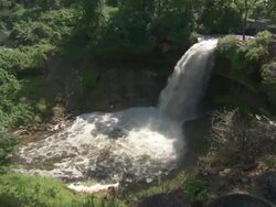 WS Shot of  waterfall  / Minneapolis, Minnesota, United States  Stock Footage