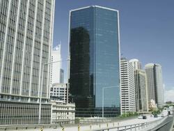 Cahill Expressway and buildings at Circular Quay, Sydney, New South Wales, Australia Stock Footage