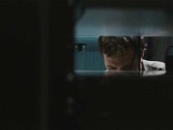 man working on a computer server Stock Footage