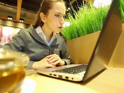 HD:Woman disappointing with information on her laptop. Stock Footage