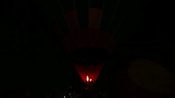 Hot air balloon at night Stock Footage