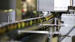 Drink Cans on the Production Lines Stock Footage