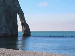 Normandy, Cote d'AlbÃ¢tre (Albaster Coast) cliffs and coastline Stock Footage