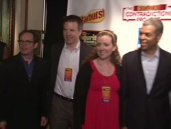 Matthew Morrison and executives from VH1 and Starburst at the Starburst Presents Songwriters Music Series To Benefit The VH1 Save The Music Foundation With Matthew Morrison at New York NY.  Stock Footage