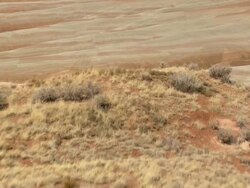 CU AERIAL Shot of Painted Desert (Blue Mesa Canyon) / Arizona, United States Stock Footage