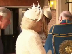 Royal family arriving at Chapel Royal News Clip