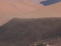 Sand storm, Dead Vlei, Namib-Naukluft, Namibia Stock Footage