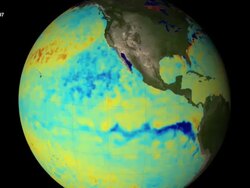 This visualization shows the 2007 La Nina event in the Pacific Ocean. Stock Footage