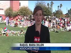 Gabrielle Giffords' chief of staff Ron Barber was shot in the leg on Saturday. By Thursday he was well enough to visit the memorial outside the hospital and meet a stranger who helped save his life. News Clip