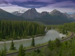 HD TIME LAPSE: Railway through Rocky Mountains Stock Footage