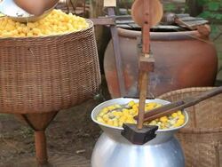 Boiling Silkworm Cocoons Stock Footage