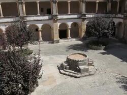 Tomar, Convent of the Order of Christ (Convento de Cristo), Hosterly cloister, built in 1541-1542 Stock Footage