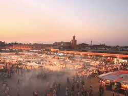 Djemaa el Fna. Marrakech sunset video HD Stock Footage