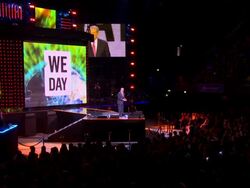 INTERVIEW - Al Gore gives a motivational speech to children at We Day UK at Wembley Arena on March 7, 2014 in London, England. Stock Footage
