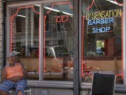 A Bronx Barber Shop Stock Footage