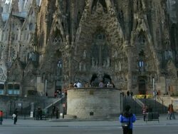 MS TU Shot of Sagrada Family church construction / Barcelona, Catalonia, Spain Stock Footage