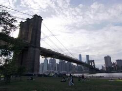The Brooklyn Bridge in New York City  Stock Footage