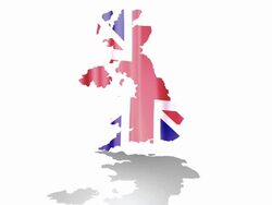 United Kingdom Flag Map Stock Footage