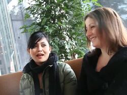 Talking in the cafe Stock Footage