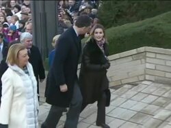 Spanish Crown Couple attend the opening of newly r Stock Footage