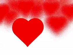 HEARTS : red, white back (TRANSITION) Stock Footage