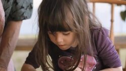 Cooking With Grandma-Beautiful Little Girl Learns How To Make Cookies  in The Bright-lit Vintage Kitchen Stock Footage