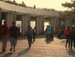 Viewpoint As Sunset Stock Footage