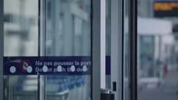 Revolving doors at Montreal Airport Stock Footage
